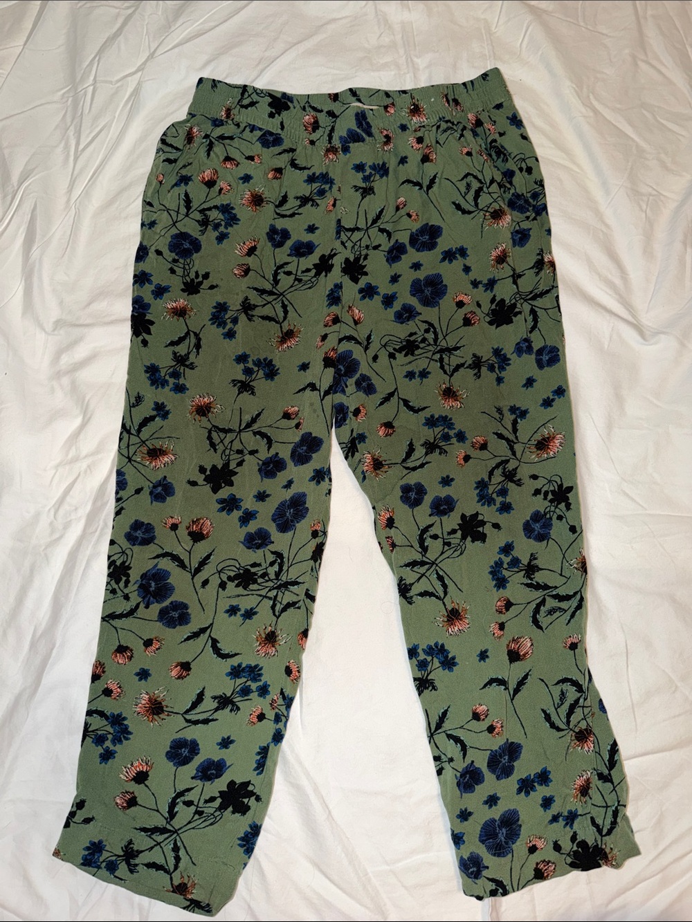 Jessica Simpson Olive Green Floral Chinos